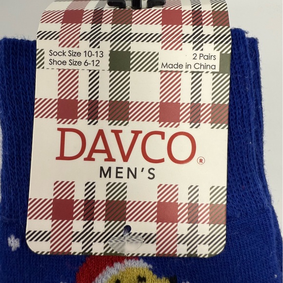 NWT DavCo Christmas Dog Print Socks 2 PAIR  Men’s 10-13 Blue Gray Holiday Dogs - Picture 7 of 8
